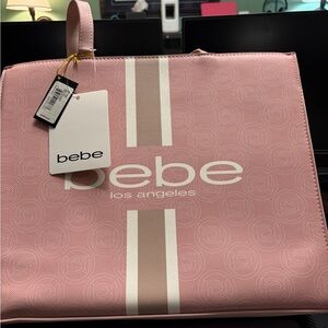Bebe Pink and Cream Tote Bag